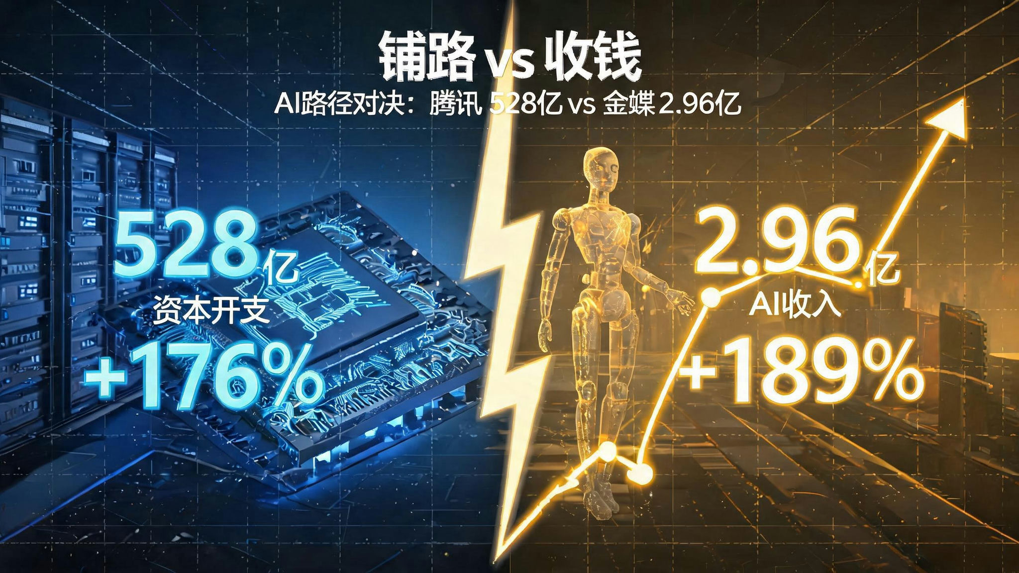 腾讯528亿 vs 金蝶189%增长:中国企业AI的两条路径深度解析
